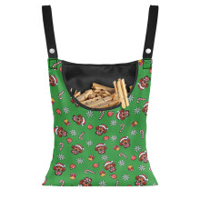 Groene wasknijpertas met teckelmotief – Kerstthema hangende wasorganizer met grote opening, geschikt voor standaard waslijnen