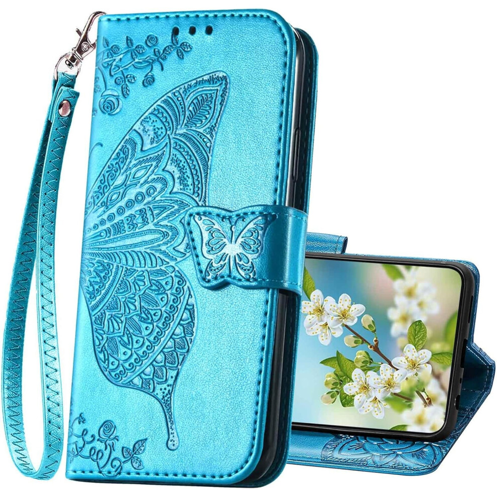 Galaxy S25 5G Wallet Case With Butterfly Emboss, Card Slots, Kickstand & Wrist Strap Â Compatible With Samsung S25 Purple 9365509733417
