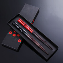 Reusable Chopsticks with Case Dishwasher Safe, Wooden Chopsticks set 2 Pairs