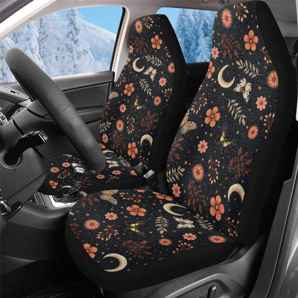 Fluffy Butterfly Car Seat Covers 2-Pack, Velvet, Universal Fit, Compatible With Most Cars & Suvs Coral 9365509734926