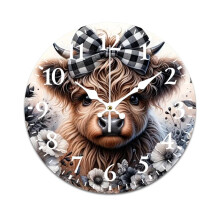Cute Cow Vintage Wall Clock, Mute & Battery-Powered, Compatible with Home, Living Room, Kitchen, Office Decor
