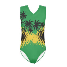 Jamaika-Flagge Badeanzug Einteiler Teenager Schnelltrocknend Kinder Strandbademode Mädchen Bäume Print Freizeit Tankini Badeanzug für Mädchen