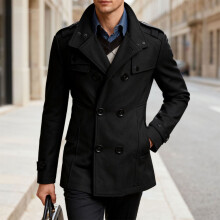 Herrefrakke med hak, knapper og lommer, moderne slim fit