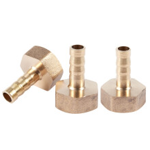 6 Pcs 1/2 BSP Female Thread 8mm Air Pneumatic Gas Hose Barbed Fitting Gold