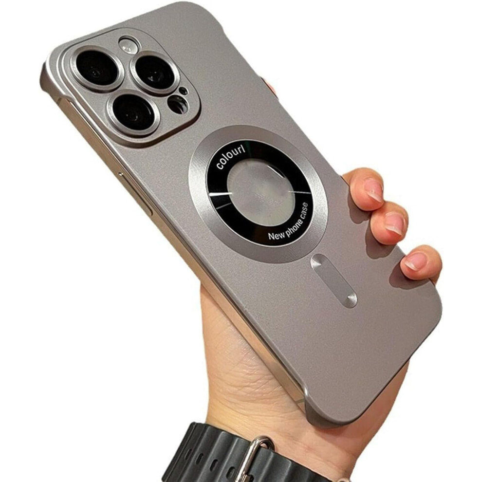 Magnetic Iphone Case With AntiâFingerprint Matte Finish, UltraâThin Borderless HalfâCover For Iphone 16/15/14/13/12 Pro (Gray) Gray 9771547393740