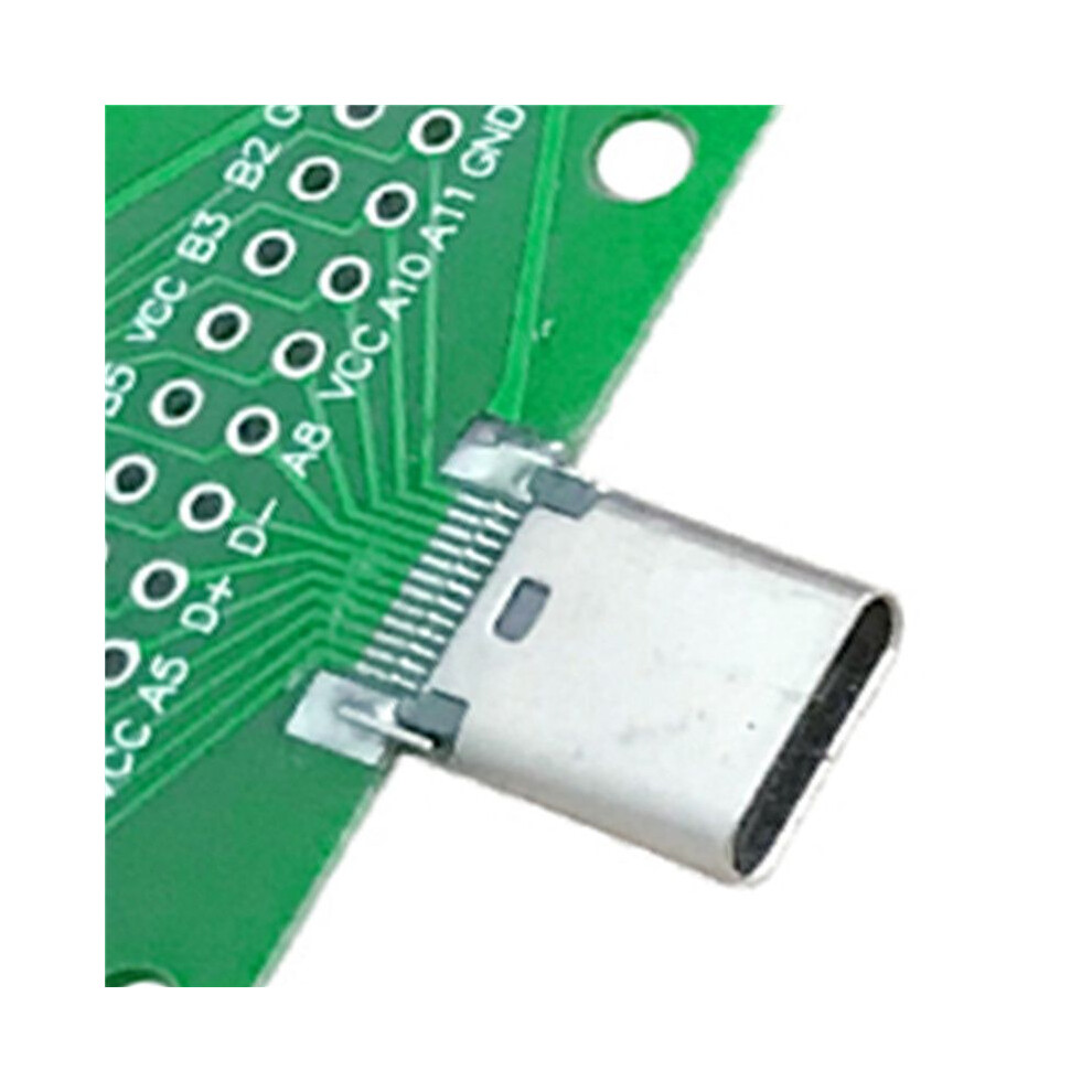 5X Male To Female Type C Test Pcb Board Universal Board With Usb 3.1 Port 20.6X36.2mm Test Board With Pins Green 4711580817969