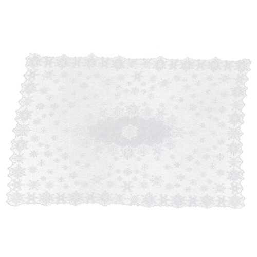 Christmas Tablecloth White Snowflake Lace 70x144 in 1