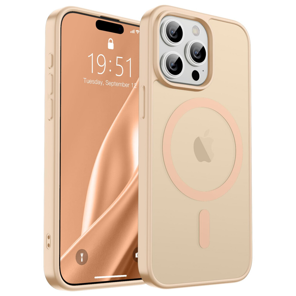 Case With Militarygrade Drop Protection, Slim Translucent Matte Shockproof Cover Sand For Magsafe Iphone 15 Pro Pink 9771547394044