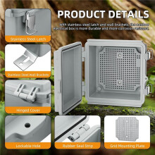 2X Outdoor Electrical Box IP67 Outdoor Waterproof Distribution Box Outdoor Hinge Power Box Waterproof Junction Box