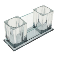 Acryl Microfoonhouder Desktop Mic Stand 2-Slot Zwarte Basis