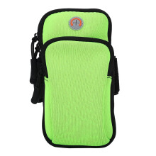 Running Armband Phone Holder with Secure Dual Pockets, Waterproof Neoprene Sports Arm Case (Green)