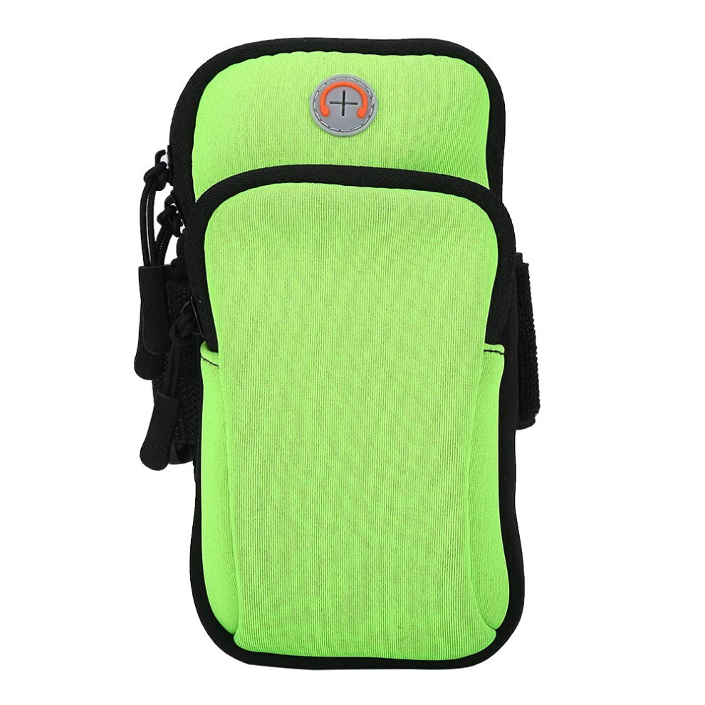 Running Armband Phone Holder With Secure Dual Pockets, Waterproof Neoprene Sports Arm Case (Green) Green 9771547394501