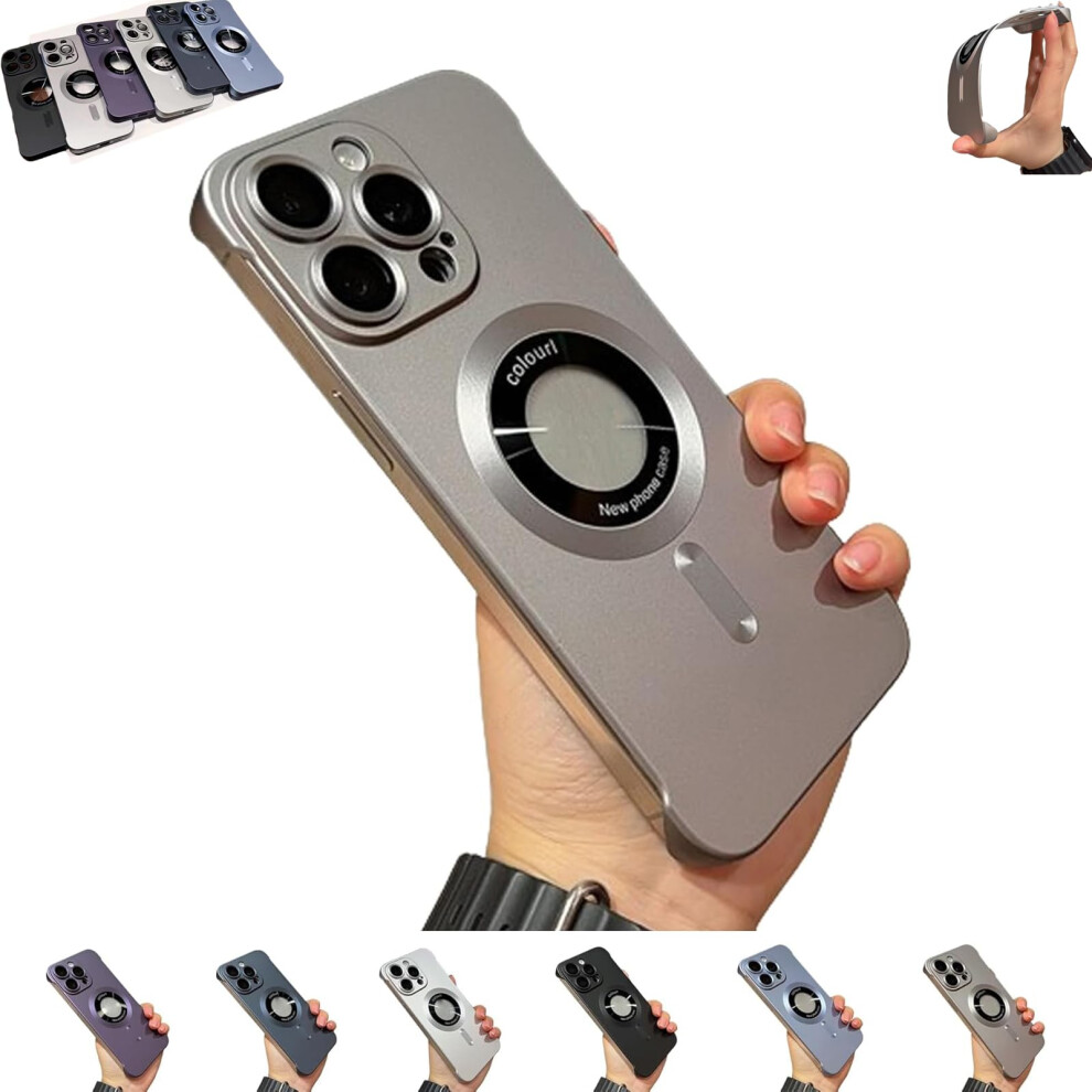 Magnetic Frosted Case For Iphone 16 With 360 Drop Protection, Hd Lens Shield, Ultrathin Matte Finish, Gray 9771547569930