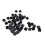 Chair Leg Plastic Blanking End Cap Square Tube Insert Black 20mmx20mm 150Pcs 8