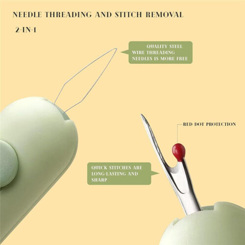 2-in-1 Automatic Needle Threaders Seam Ripper ,Needle Threaders for Hand Sewing, Embroidery,Quick Needle Threading Tool 1