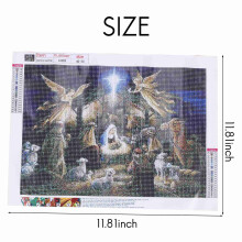2X DIY Diamant Broderie Ange Jésus Christian Diamant Peinture Point de Croix Plein Rond Décorations de Noël