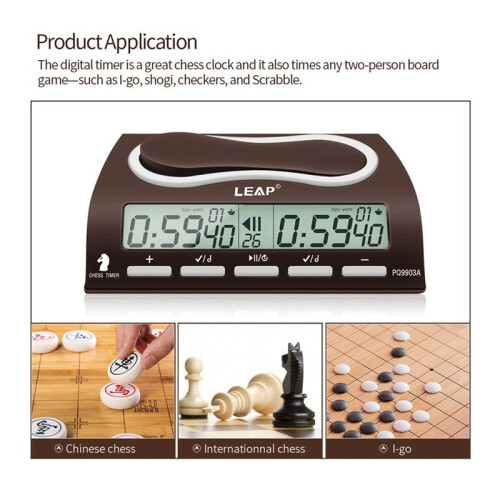 2X LEAP Chess Clock Advanced Digital Chess Timer con 7 Tipos 38 Timing Set Modes Clock Chess Timer