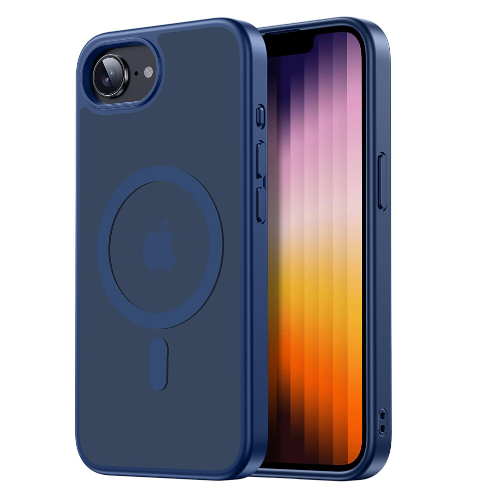 Case For Iphone 16E Magsafe 6.1 Inch, Matte Slim Shockproof Cover With 10Ft Drop Protection, Dark Blue 9771547395119