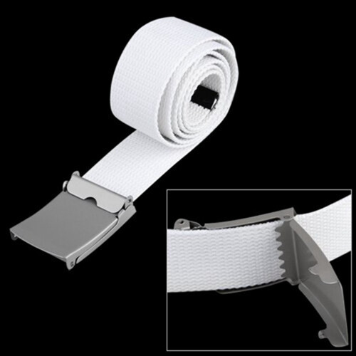 2X Canvas Cotton White Belt Belts Textile Ribbon Belt 2