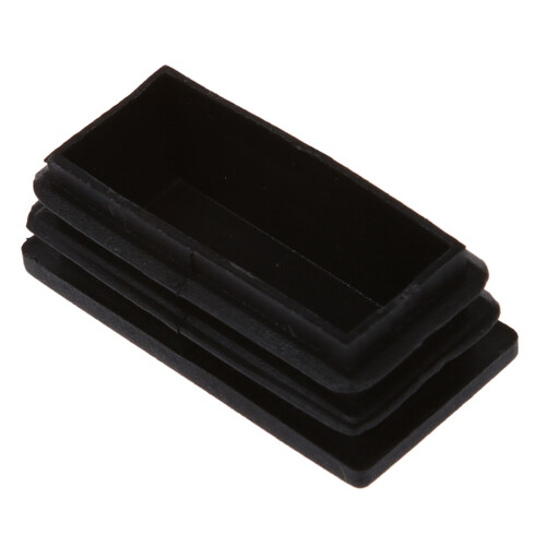 Plastic Rectangle Tube Inserts End Blanking Cap 25X50mm 40 Pcs Black 1