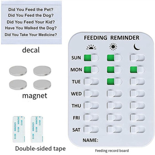 FüTterungserinnerung für Hunde, Magnetisch oder Doppelseitig Klebend, Erinnerung an die FüTterung Von Haustieren 1