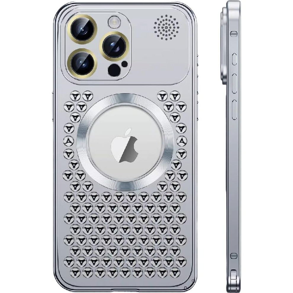 Aluminum Alloy Case For Iphone 15 Pro Max With Cooling Ventilation And Aromatherapy Fragrance Chip Silver 9092120018936