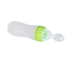 Leichter Baby-Squeezelöffel, lebensmittelechtes Silikon, Grün, tragbar