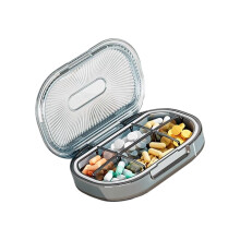 Reisefreundlicher, durchsichtiger Medikamentenkoffer, 6-Blau