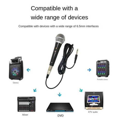 Karaokemicrofoon Handheld Professionele Bekabelde Dynamische Microfoon Heldere Stemmicrofoon voor Muziekuitvoeringen 1