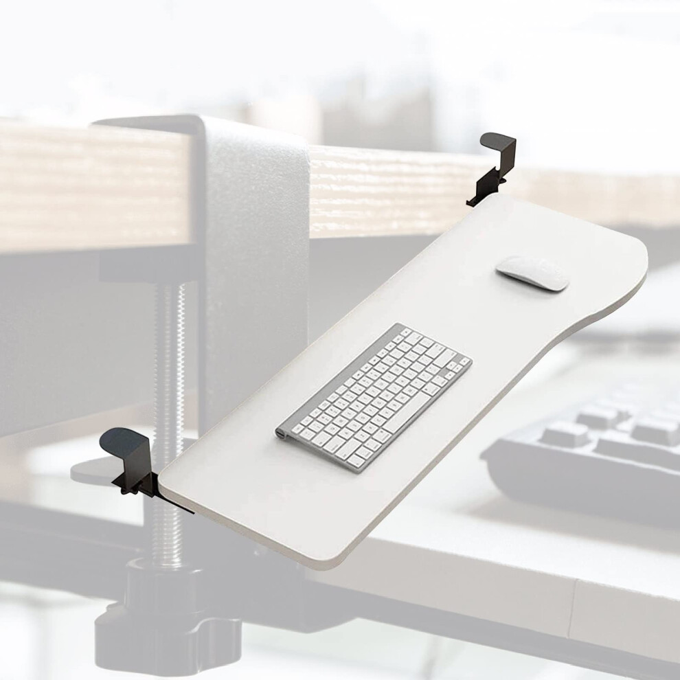 Ergonomic Under Desk Keyboard Tray With Mouse Platform, Clampon Sliding Drawer, Spacesaving Design 9092120020113