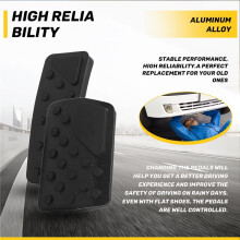 For  Durango  Grand Cherokee 2011-2021 No Drilling Aluminum Brake and Accelerator Pedal Covers (Black)