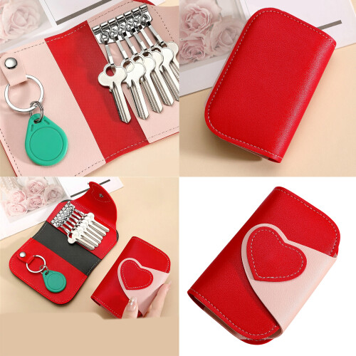Liebesförmige Schlüssel-Organizer-Beutel mit sicherem-Rosa 2