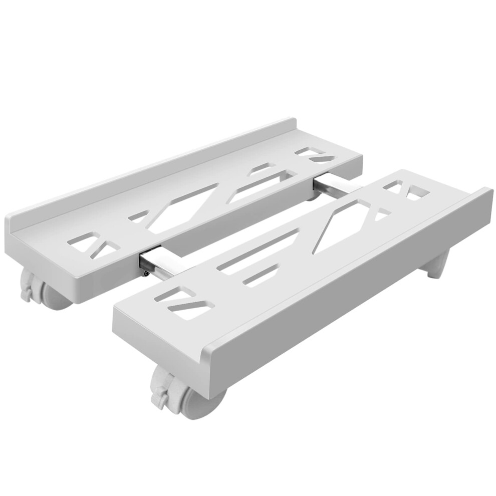 Pc Tower Stand Adjustable Mobile Cpu Holder With Lockable Wheels Enhanced Airflow Heavy Duty White 9092120020373