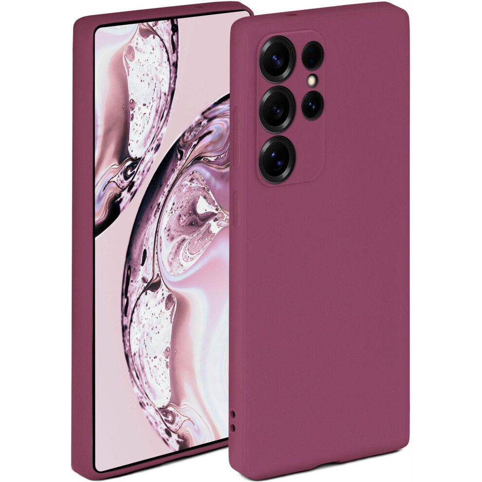 Silicone Case Plum, Slim Shockproof Matte Cover With Camera Protection For Samsung Galaxy S25 Ultra Purple 9092120019513