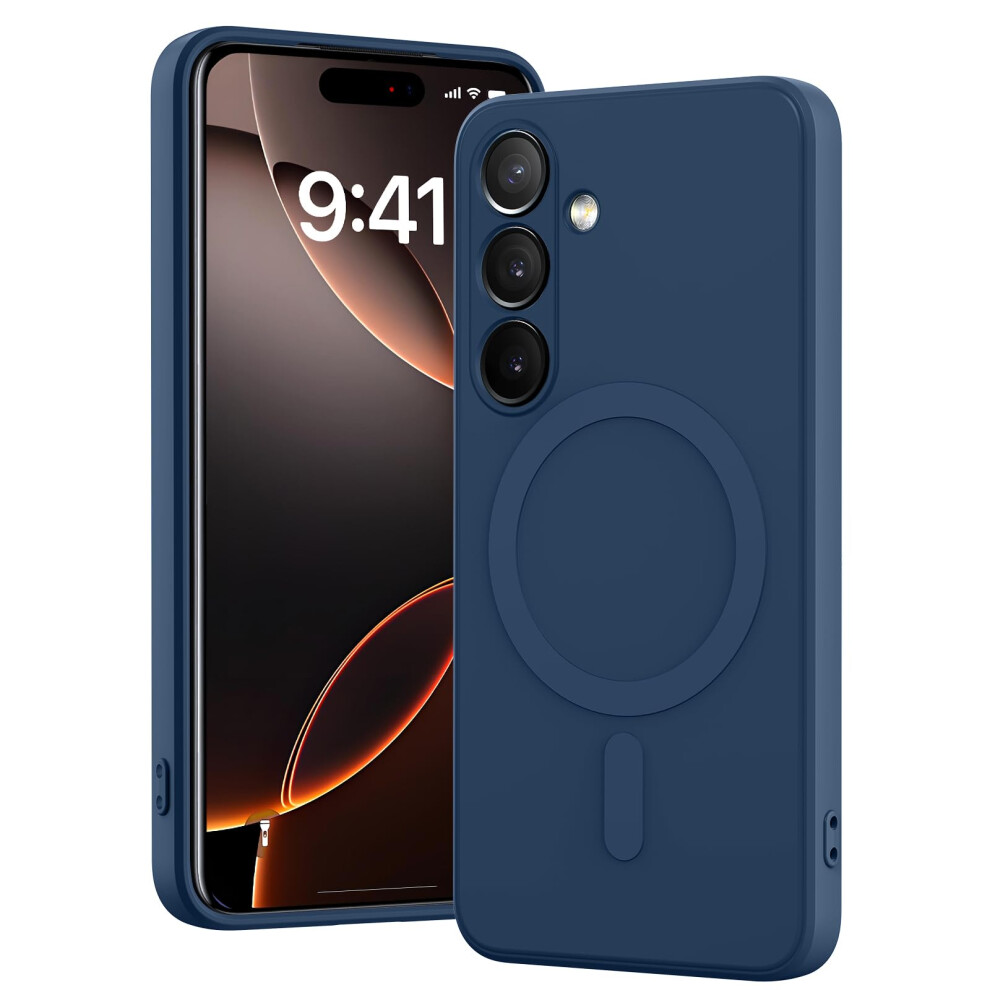Case For Samsung Galaxy A35 5G Magnetic Wireless Charging Slim Soft Tpu Silicone Cover Blue 9092120019551