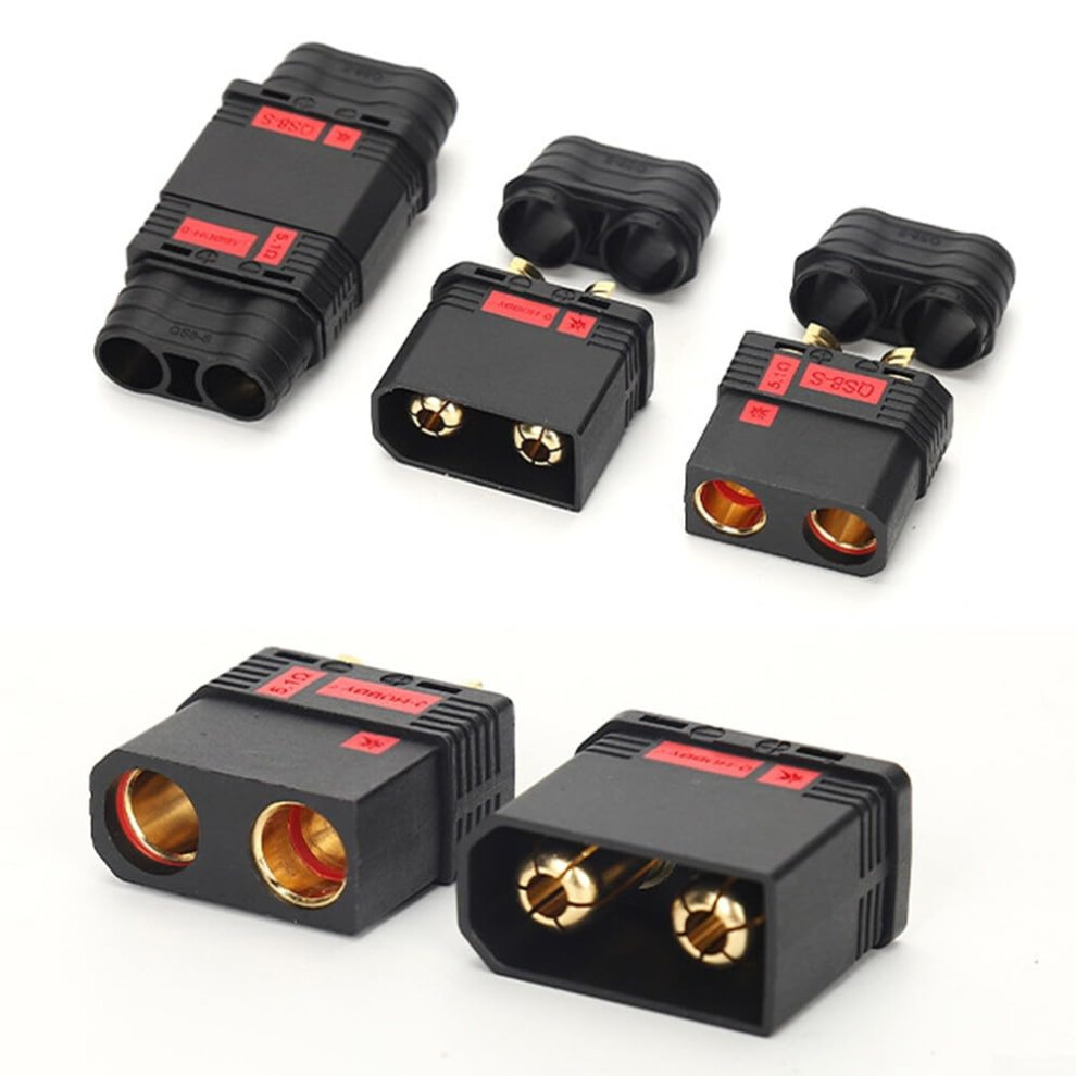Qs8s+ Anti Spark Connector 8Mm Gold Plated Current Battery Connector 200A 600V For Rc Drones And Industrial Power Systems Black Set 9771547396918