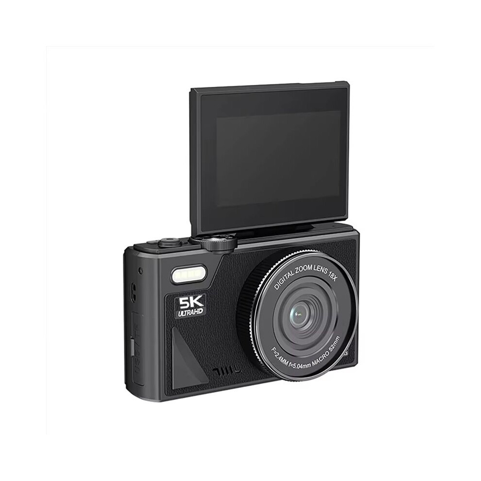 Digital Photography Camera 5K 18X Digital Zoom Vintage Vlog Video Recorder 180 Flip Screen Selfile Cam Black 6032692792363