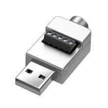 USB2.0 Solderless Adapter Metal Case USB 2.0 Terminal Block Data Connector USB Screw Terminal Board Plug Male