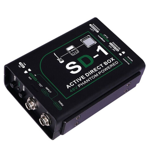 Professionell 48V -1 Box Professionell Gitarrinstrument Mono DI Box Active Series Effektenhet Active Direct Box