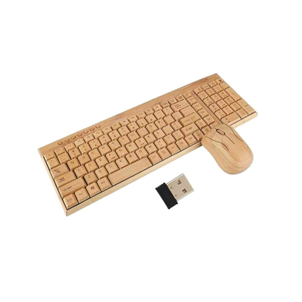 2.4Ghz Wireless Keyboard Mouse Plug And Bamboo Wood Computer Keyboard 1200Dpi Mouse For Office Laptop 6032383917822