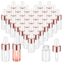 200Pcs  Glass Dropper Bottle Clear Essential Oil Dropper Bottles Glass Dropping Sample Containers for Traveling 3Ml