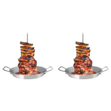 2X Brochette Verticale pour Grill-Al Pastor Brochette Verticale Brésilienne pour Tacos Al Pastor, Shawarma, Kebabs, Gyros