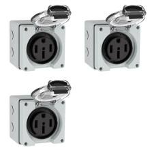 3X Scatola di Presa di Corrente da 50 A, Presa NEMA 14-50R da 125/250 V per Esterni, Resistente Alla Polvere e Alle Intemperie, per Veicoli Elettrici