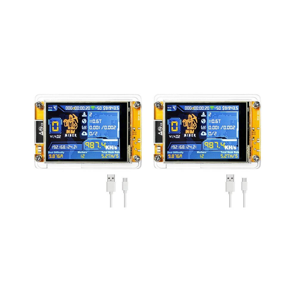 Photos - Educational Toy 2X NMMiner NerdMiner Upgrade 987 KH/S Hashrate 2.8 Inch Display Bitcoin Crypto Solo Lottery Miner NerdMiner