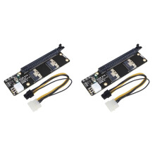 2X 2 Portas SlimSAS 8i X2 para PCIe 4.0 X16 Slot Adapter Card SFF8654 Riser Card GEN4 para Placa de Vídeo de Rede GPU 6 Pinos