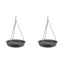 2X Hanging Bird Bath Hanging Bird Feeder Round Tray Thickened Resin Tray Deep Water Tray Bird Feeder Feeder