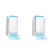 Leiser Plug-in-Luftreiniger für Zuhause, Negativ-Ionisator-Technologie für Schlafzimmer, Haustier, Küche, Büro, 2 Stück, UK-Stecker