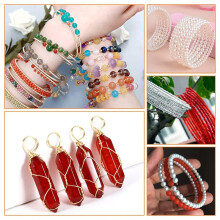 Memory Beading Wire Jewelry Wire Steel Memory Wire Beading Wire for Jewelry Making Bracelets 400 Loops 2 Color
