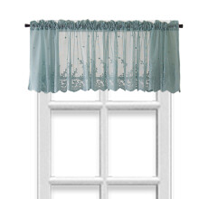Cantonnière semi-transparente pour cuisine et salle de bain, cantonnière festonnée avec broderie lavable en machine, habillage de fenêtre moderne
