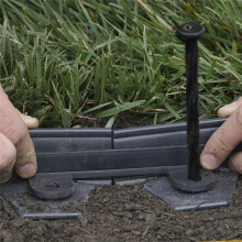 80er-Pack 8 Zoll Kunststoff-Verankerungspfähle für Landschaftseinfassungen, Garten-, Rasen- und Hofspikes, Landschaftsbaupfähle für